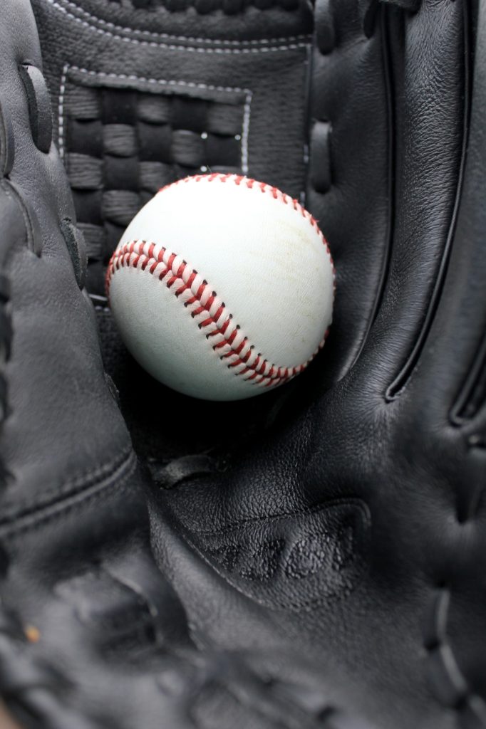 Baseball in a glove